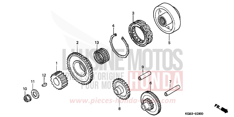 EMBRAYAGE DE DEMARRAGE de Shadow VT125C FUTURE GRAY METALLIC (NH398) de 1999